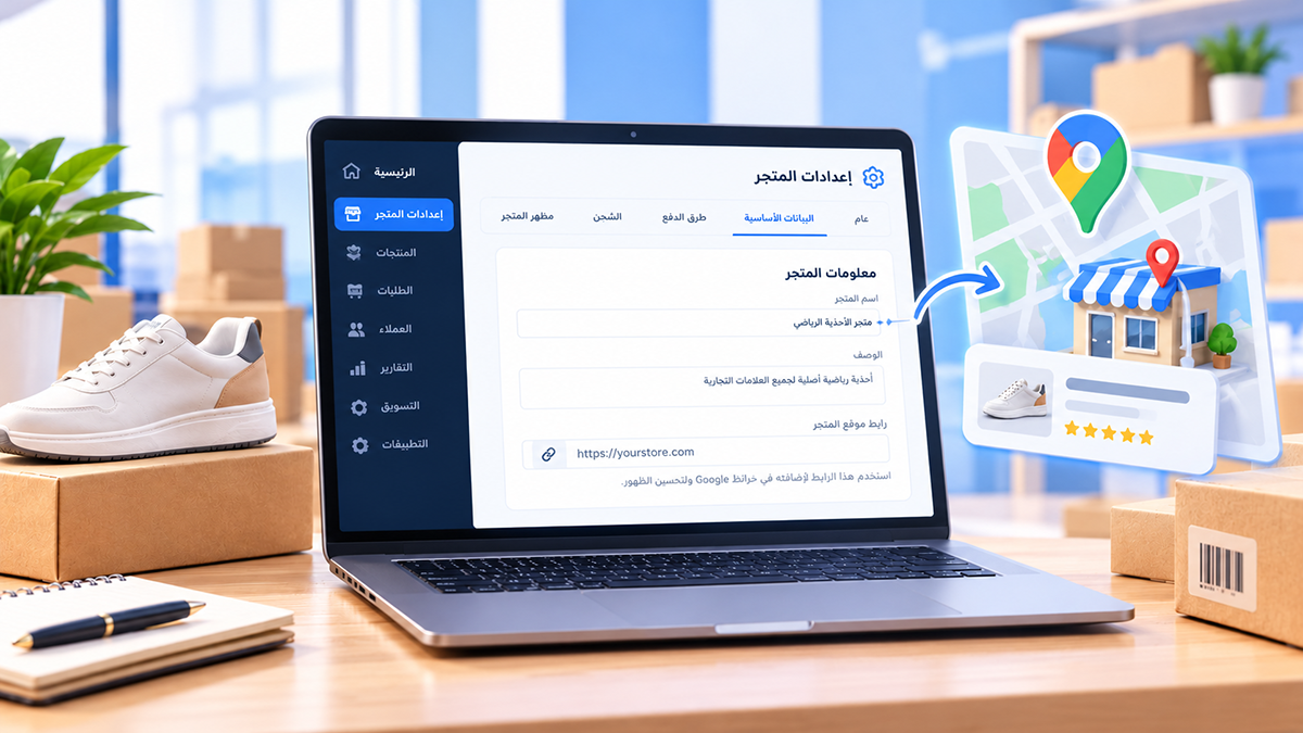 إضافة رابط موقع المتجر على خرائط Google
