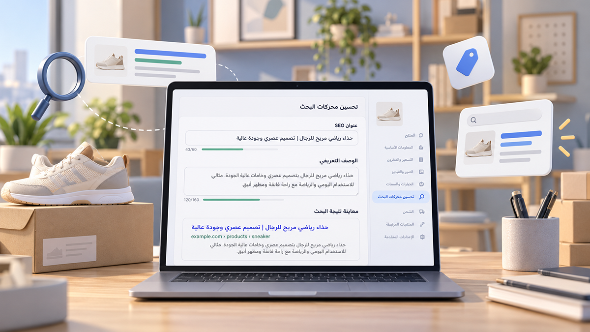 إعداد عنوان SEO ووصفه للمنتجات